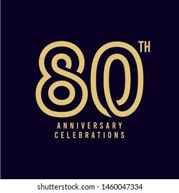 80 Th Anniversary Celebration Vector Template Design Illustration