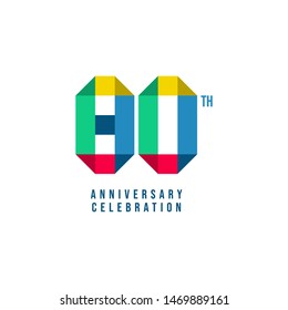 80 Th Anniversary Celebration Vector Template Design Illustration