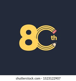 80 th Anniversary Celebration Vector Template Design Illustration