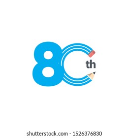 80 th Anniversary Celebration Vector Template Design Illustration
