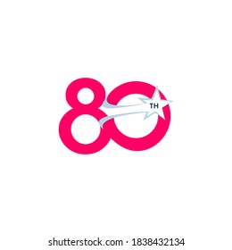 80 Th Anniversary Celebration Vector Template Design Illustration