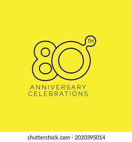 80 Th Anniversary Celebration Vector Template Design Illustration