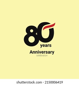 80 Th Anniversary Celebration Vector Template Design Illustration