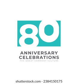 80 Th Anniversary Celebration Vector Template Design Illustration