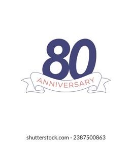 Ilustración de diseño de plantillas vectoriales de celebración del 80 aniversario