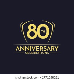 80 Aniversario Celebraciones Ilustración De Diseño De Plantilla De Vector