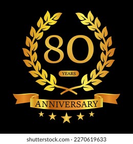 80 th Anniversary logo template illustration. suitable for you