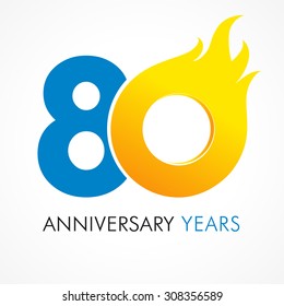 80 th anniversary numbers. 80s years old logotype. Bright congrats. Isolated abstract graphic design template. Creative 0 sign 3D digits. Up to 80%, -80% percent off discount. Congratulation concept