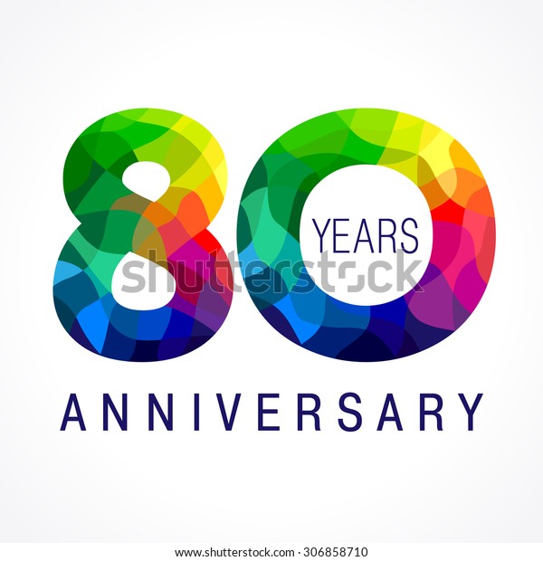 80 Th Anniversary Numbers 80s Years Stock Vector Royalty Free