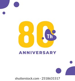 80 Th Fun Number Anniversary Celebration Design Illustration Collection