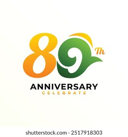 80. Modern Anniversary Celebration Number Design Collection Grün