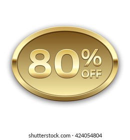 80% vector badge, gold