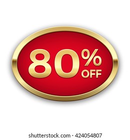 80% vector badge, gold