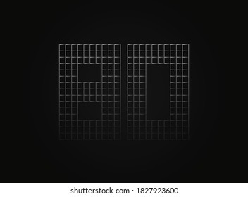 80 vector number made of metal chain link fence. For logo, brand label, design elements, application and more. 