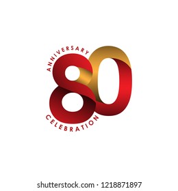 80 Year Anniversary Celebration Vector Template Design Illustration