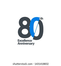 80 Year Anniversary Celebration Vector Template Design Illustration