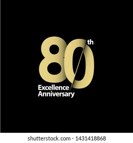 80 Year Anniversary Celebration Vector Template Design Illustration