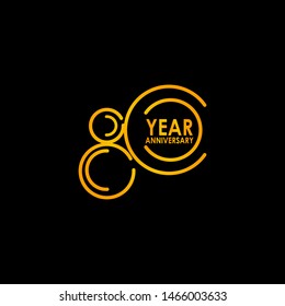 80 Year Anniversary Celebration Vector Template Design Illustration
