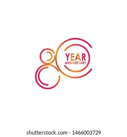 80 Year Anniversary Celebration Vector Template Design Illustration