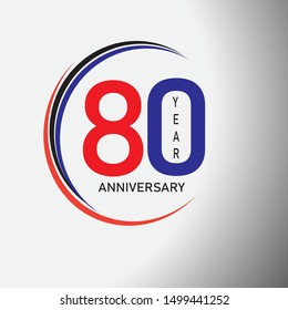 80 year Anniversary Celebration vector template, Design for Banner, greeting Cards or print