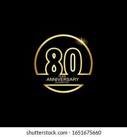 Celebración de 80 años Vector Plantilla Diseño Ilustración