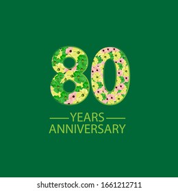 80 Year Anniversary Celebration Vector Template Design Illustration