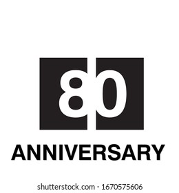 80 Year Anniversary Celebration Vector Template Design Illustration