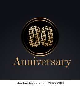 Celebración del 80 aniversario, diseño vectorial para celebraciones, tarjetas de invitación y tarjetas de felicitación
