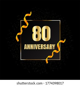 Celebración del 80 aniversario, diseño vectorial para celebraciones, tarjetas de invitación y tarjetas de felicitación