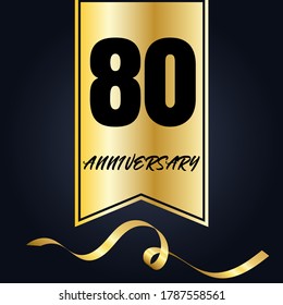 80 year anniversary celebration, vector design for celebrations, invitation cards and greeting cards