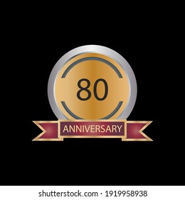 80 year anniversary celebration vector template design illustration