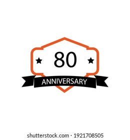 ilustración de diseño de plantillas vectoriales de celebración de 80 años