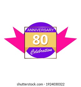 80 year anniversary celebration vector template design illustration