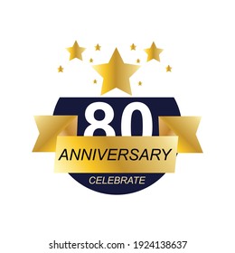 80 year anniversary celebration vector template design illustration