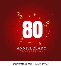 80 year anniversary celebration, vector design for celebrations, invitation cards and greeting cards