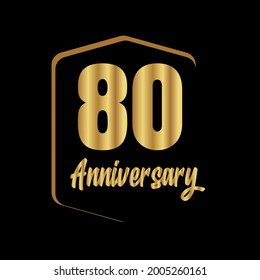 Celebración del 80 aniversario, diseño vectorial para celebraciones, tarjetas de invitación y tarjetas de felicitación
