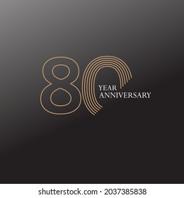 ILUSTRACIÓN DE PLANTILLA DE DISEÑO VECTOR DE CELEBRACIÓN ANIVERSARIA DE 80 AÑOS