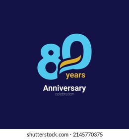 80 Year Anniversary Celebration Vector Template Design Illustration