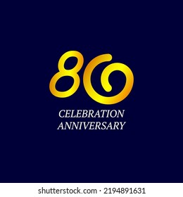 80 Year Anniversary Celebration Vector Template Design Illustration