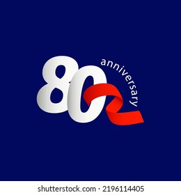 80 Year Anniversary Celebration Vector Template Design Illustration