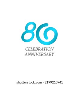80-jährige Jubiläumsfeier Vector Template Design Illustration