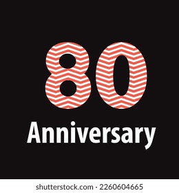 80 year anniversary celebration, vector design for celebrations, invitation cards and greeting cards