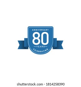 80 year anniversary design template.