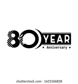 80 Year Anniversary elegant Vector Template Design Illustration 