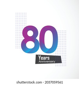 80 Year Anniversary Elegant Vector Template Design Illustration