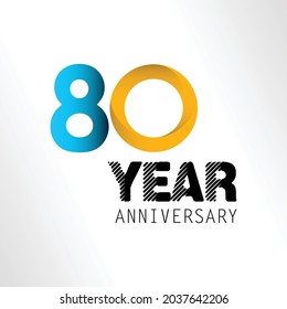 80 Year Anniversary Elegant Vector Template Design Illustration