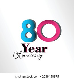 80-jährige Jubiläumsvorschau - Design-Illustration für Vektorvorlagen