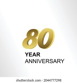 80 Year Anniversary Elegant Vector Template Design Illustration