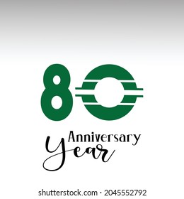 80 Year Anniversary Elegant Vector Template Design Illustration