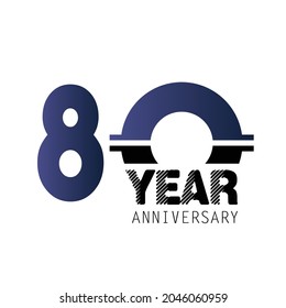 80 Year Anniversary Elegant Vector Template Design Illustration